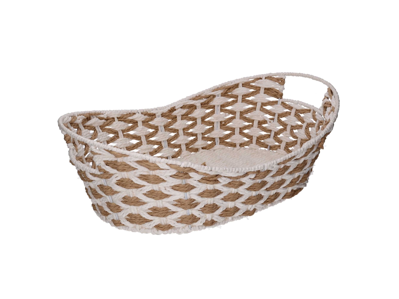CESTA OVALE INTREC.NATURALE/BIAN.47X35CM9388120000