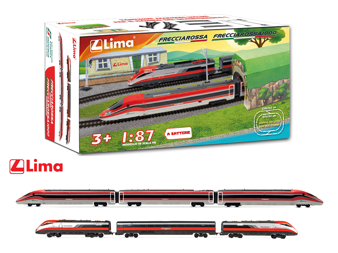 PISTA TRENO LIMA SET FRECCIAROSSA B/O HL1410A