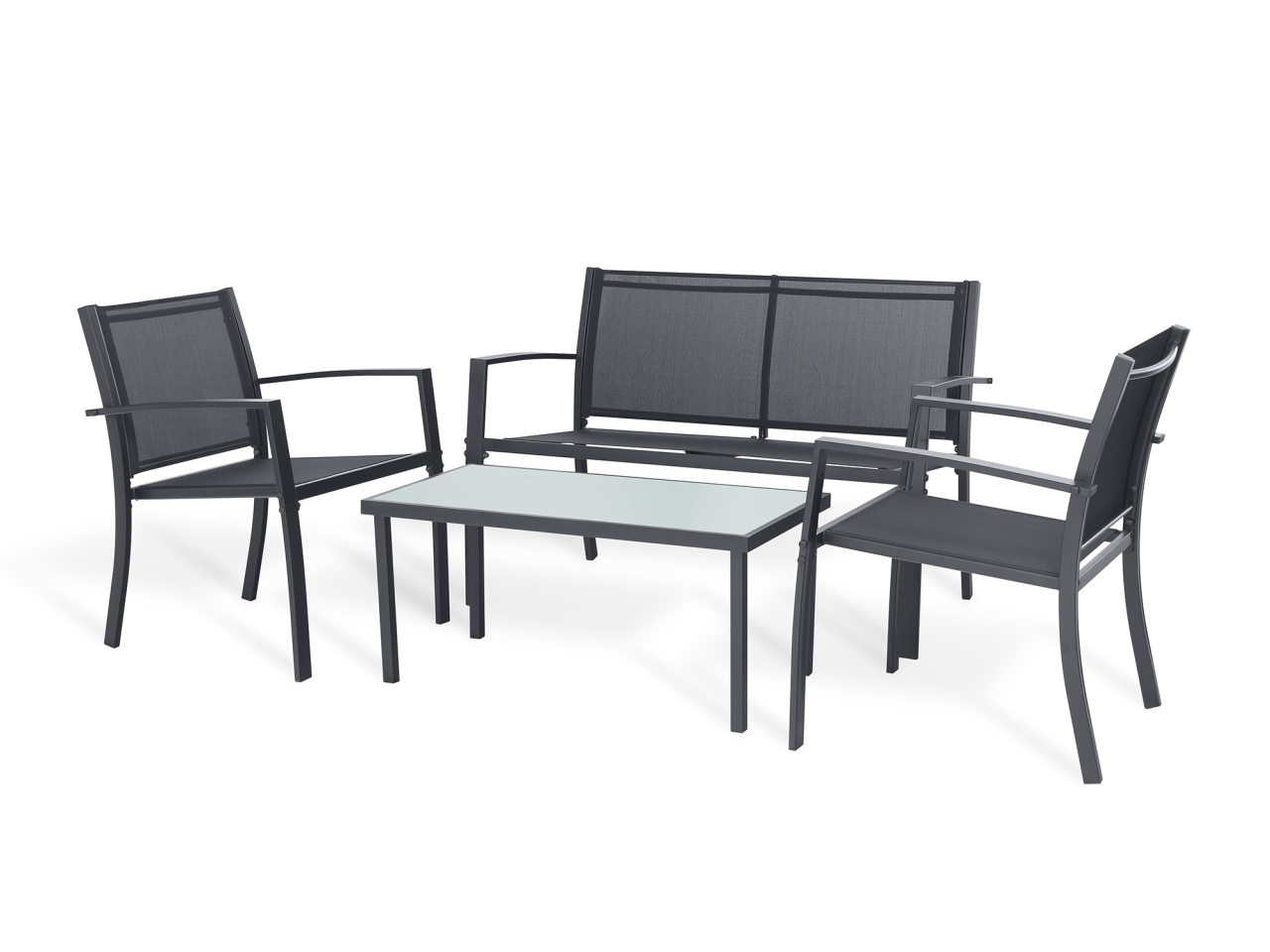 SALOTTO LIFE IN FERRO E TEXT 4 PZ ANTRACITE AR-023