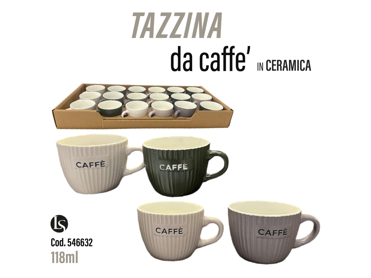 LIL TAZZINA CAFFE’ 118ML CERAMICA ASS RS380-1