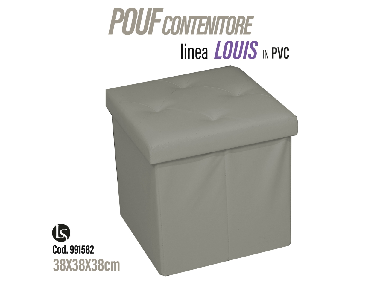 UNI POUF PVC 38X38X38CM TOR. LS3838-32