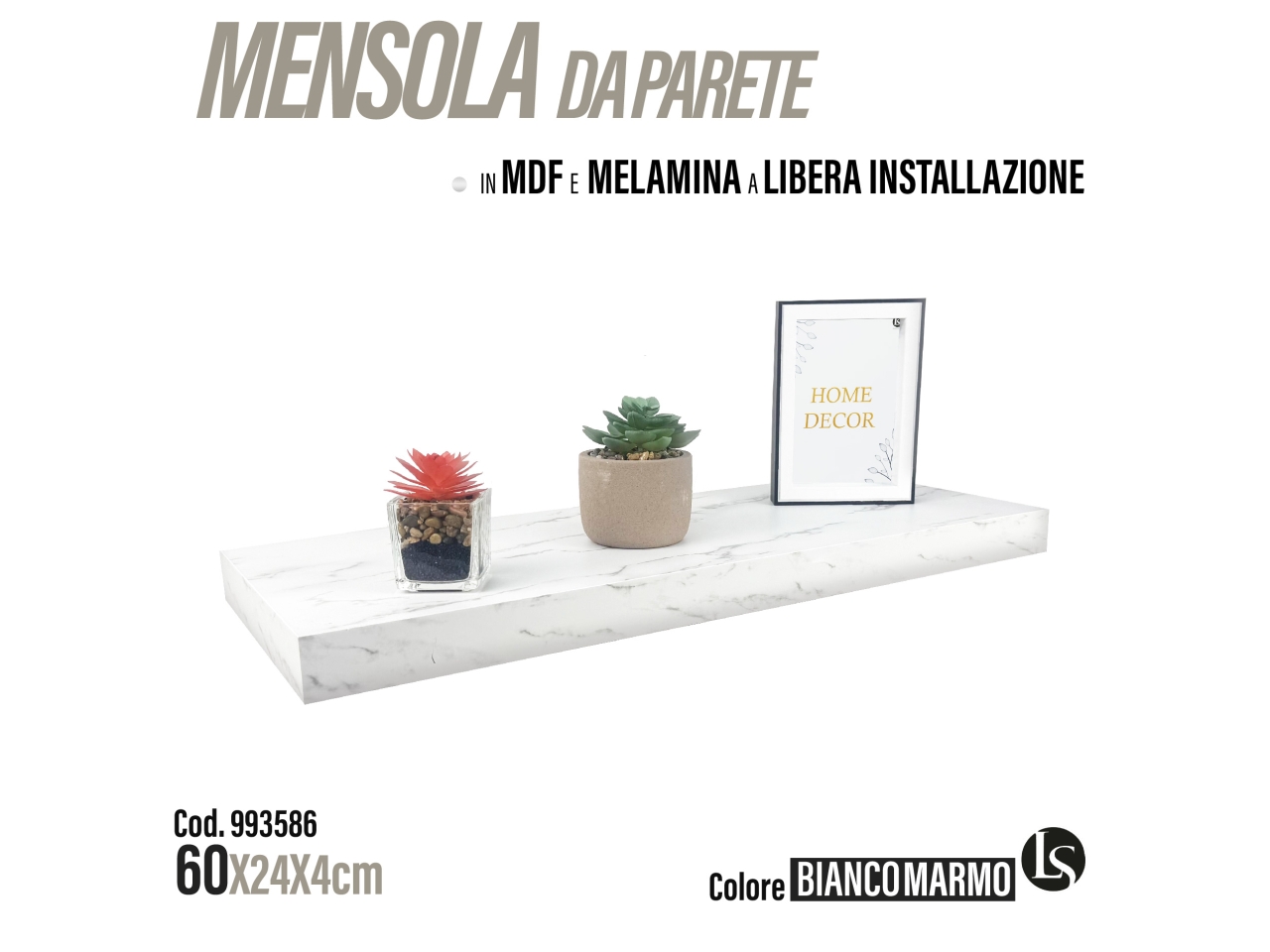 RUS MENSOLA MDF 60X24X3,8CM LS389-60WM