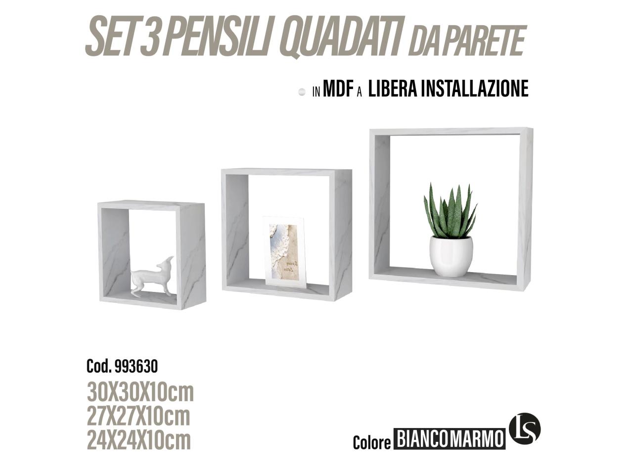 RUS 3 CUBI MDF 30/27/24X9.7CM LS006WM