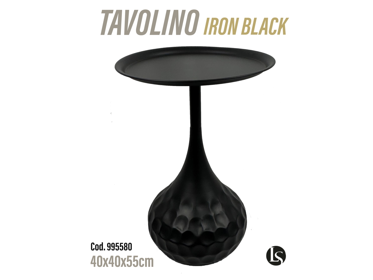 NIN TAVOLINO METALLO 40X40X55CM LS3291BL