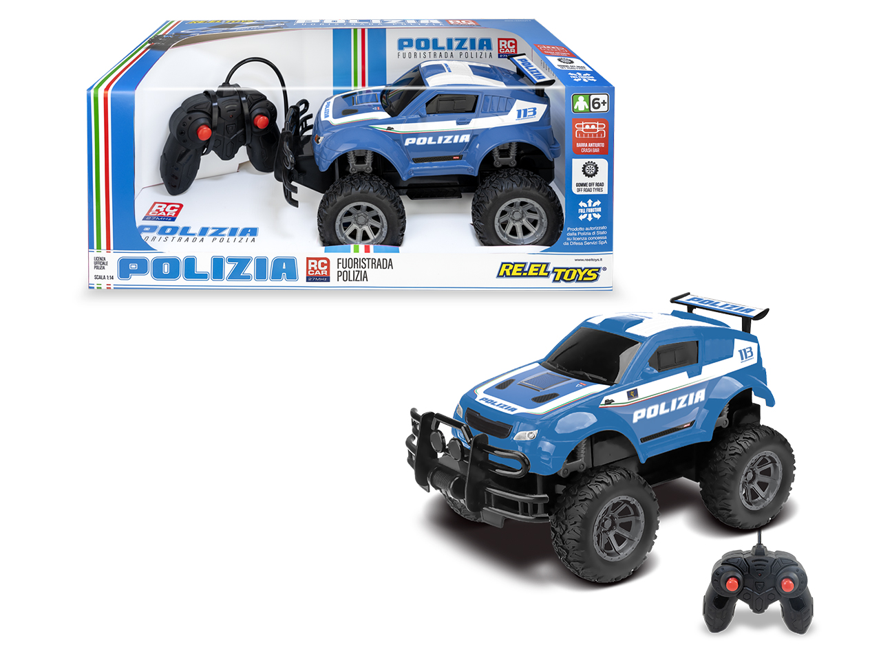 AUTO R/C BIG WHEELS POLIZIA SCALA 1:16