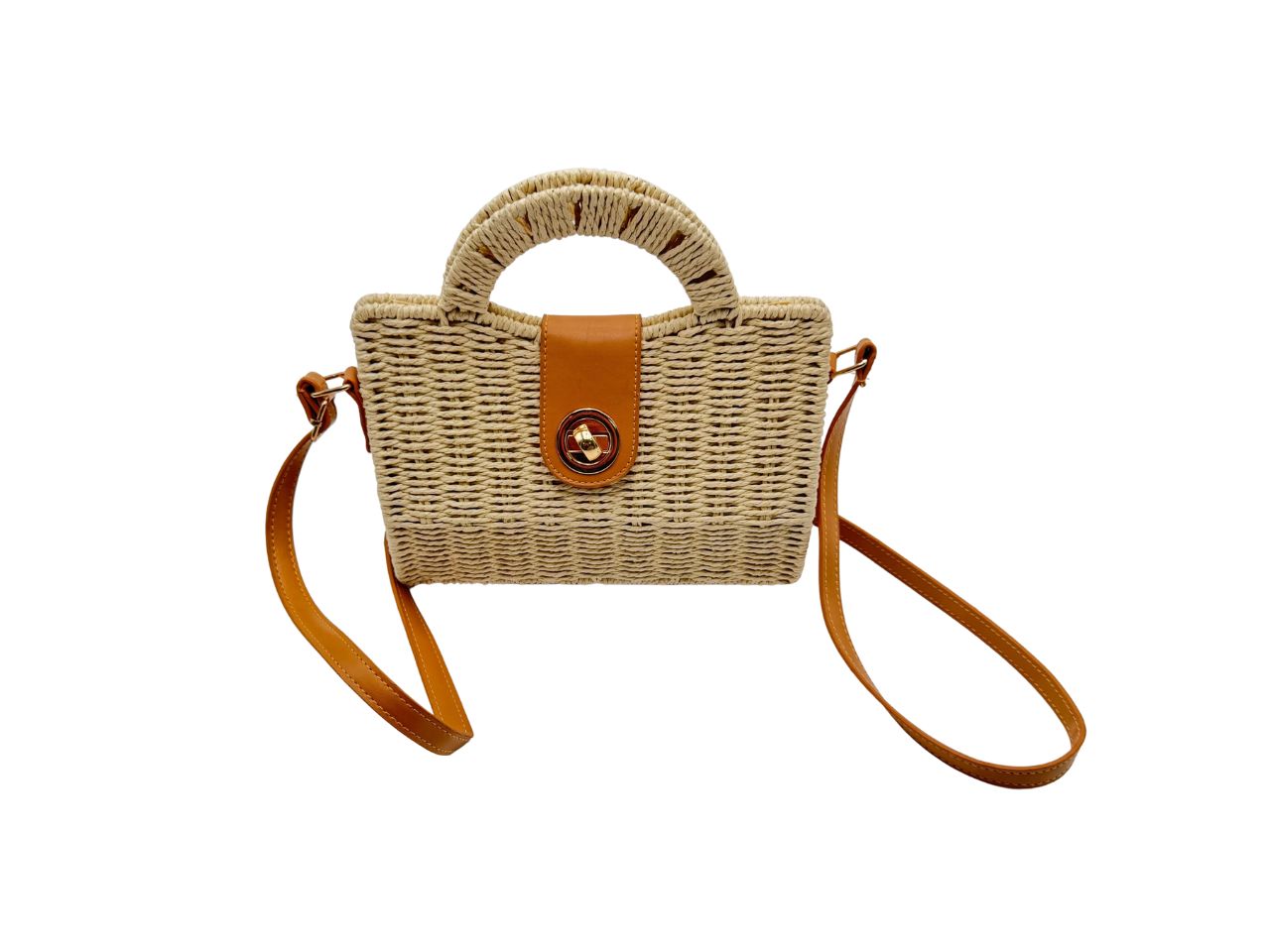 BORSA PAGLIA INTRECCIATA C/TRACOLLA29X9X16CM L2549