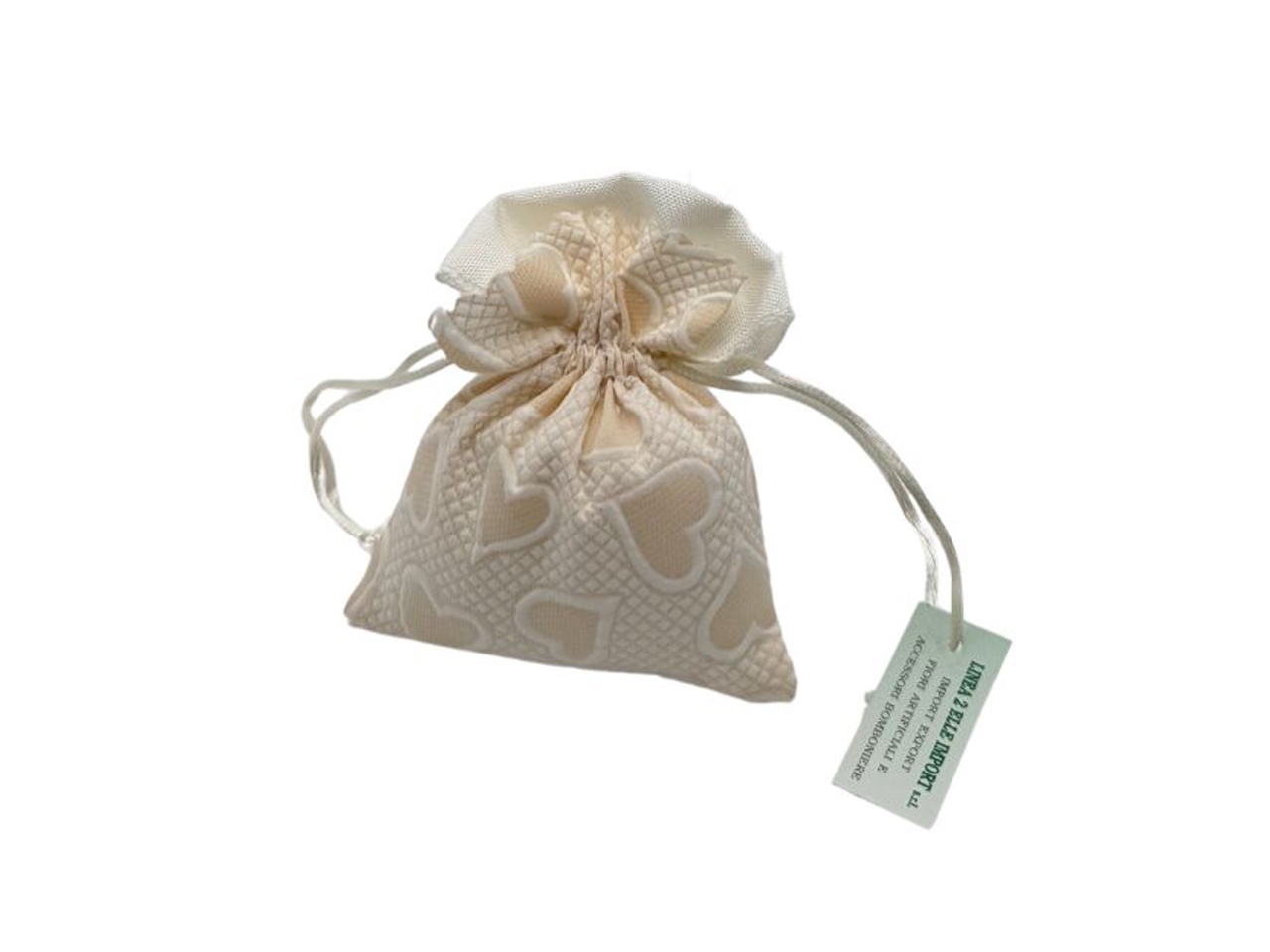 SACCHETTO CON CUORI 9X11,5CM CREMA L2502/CRM SACCHETTO CON CUORI 9X11,5CM CREMA L2502/CRM