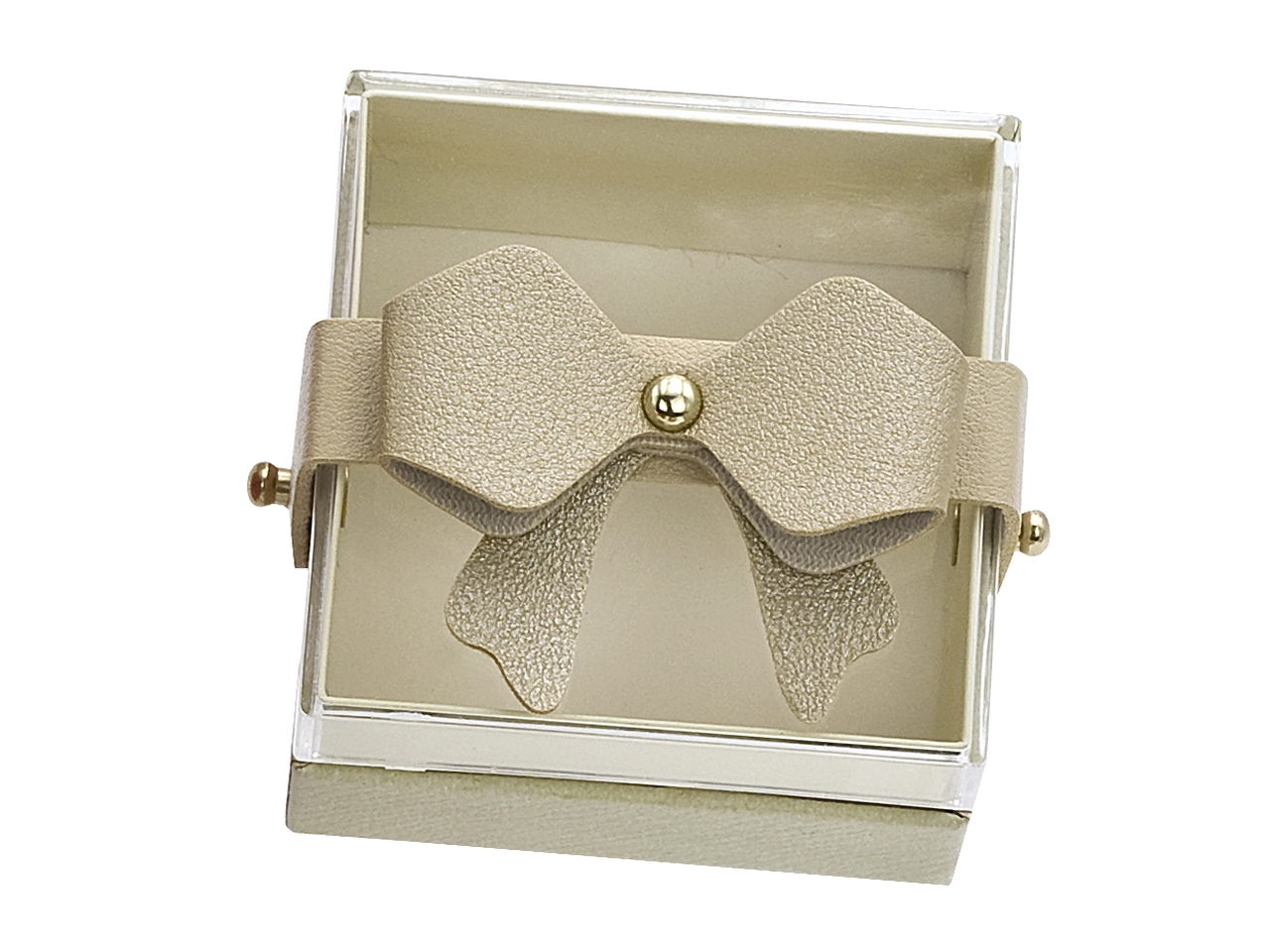 SCATOLA CARTONE/PLEXI6,8X6,8X4,6CM BEIGE L2415/BG
