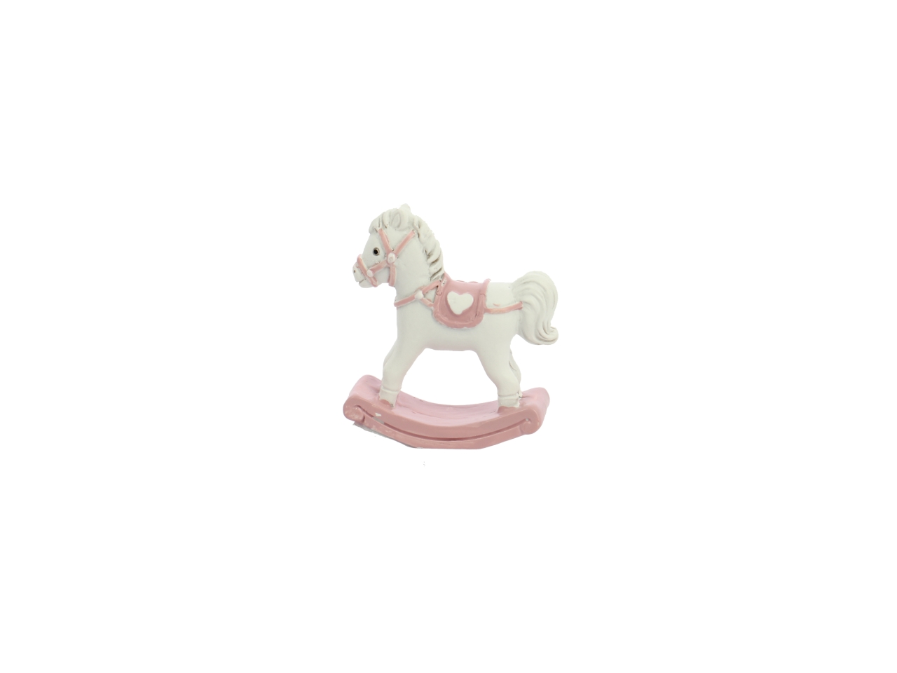 CAVALLO DONDOLO MINI RESINA 4X4,4CM ROSA 26VS9503