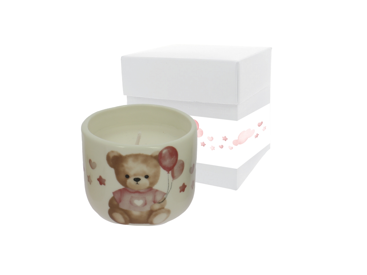 CANDELA VASETTO C/ORSETTO 6X5CM ROSA 26VA9413 CANDELA VASETTO C/ORSETTO 6X5CM ROSA 26VA9413