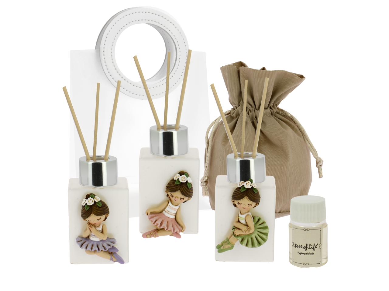 DIFFUSORE BALLERINA C/BACCH. 5X10CM 3ASS. 26ST9009