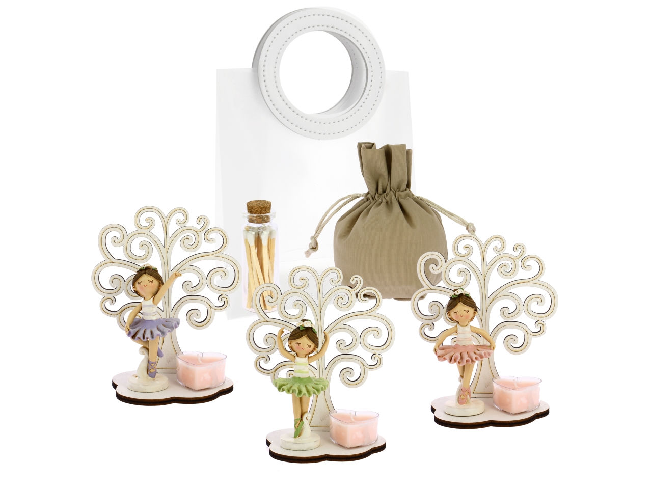 ALBERO C/BALLERINA E CANDELA 3ASS. 26ST9011