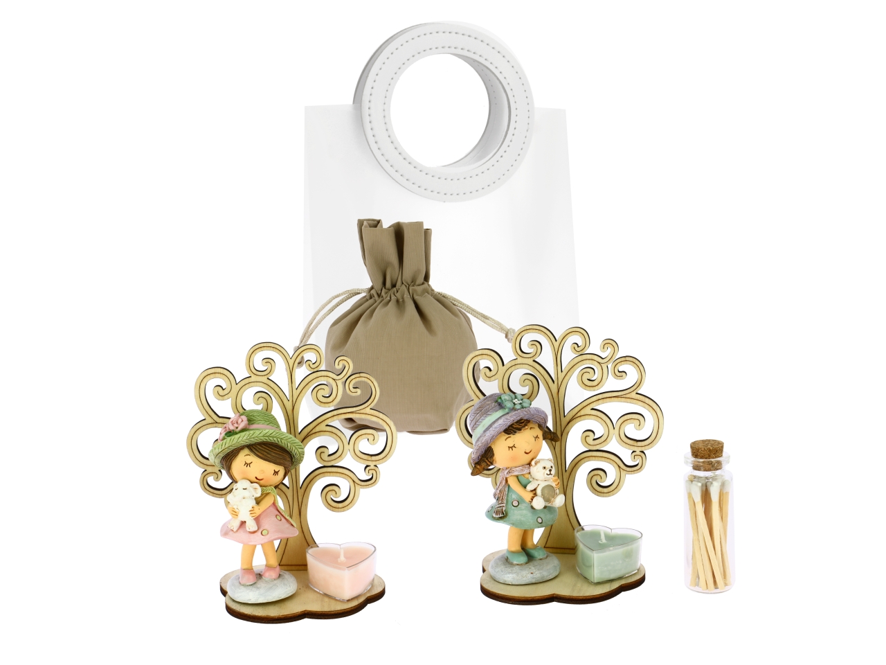 ALBERO FANCIULLA C/CANDELA 12X14CM 2ASS. 26ST9010