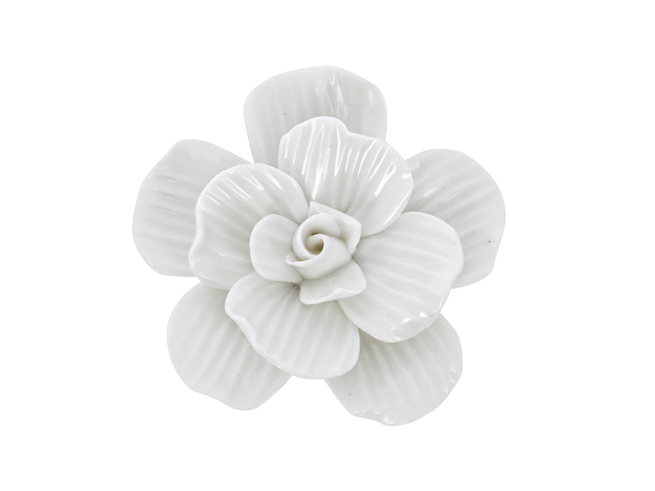 MAGNOLIA IN PORCELLANA D.6CM BIANCA 21VA4200