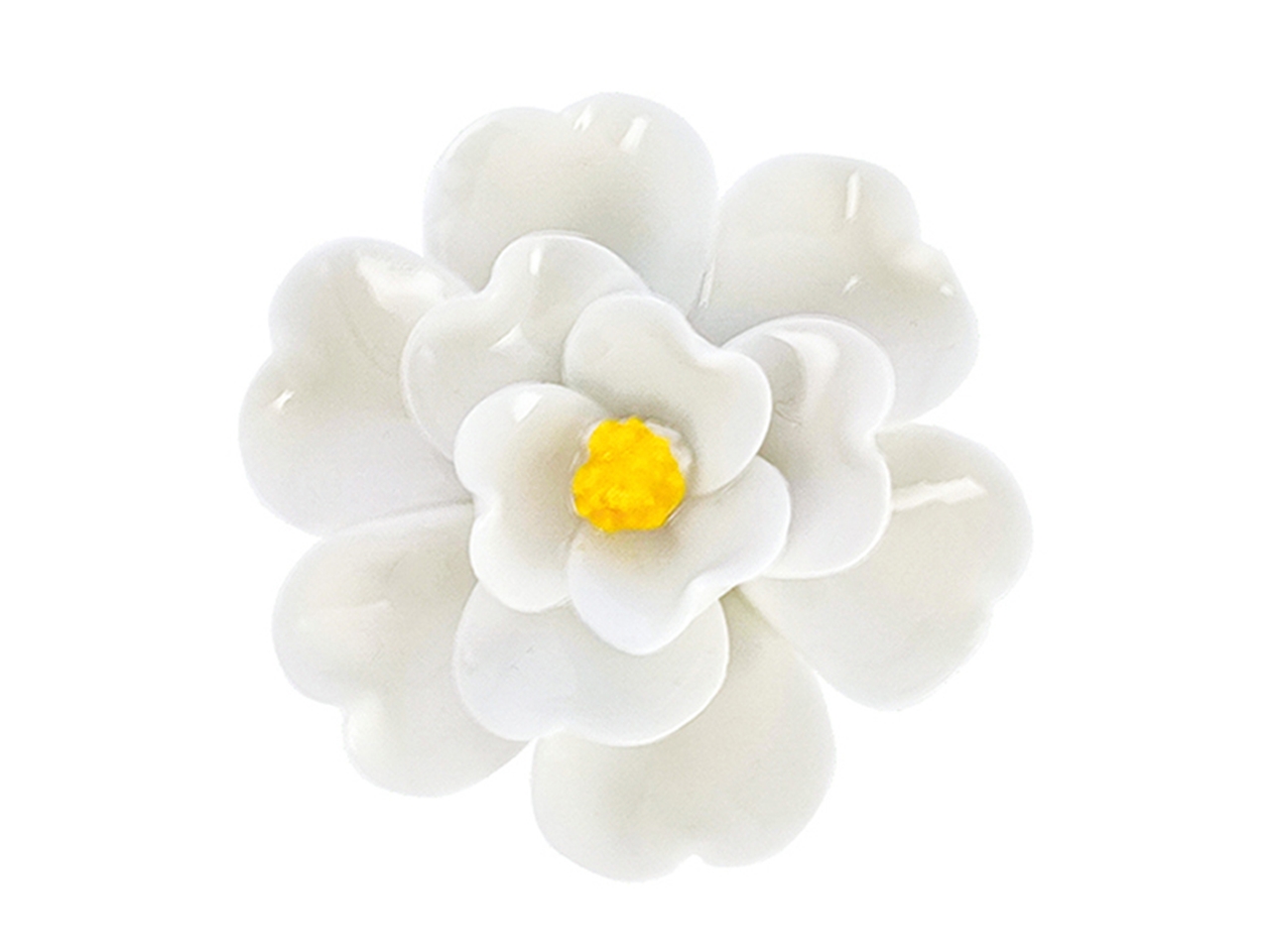 CAMELIA IN PORCELLANA D.4,5CM BIANCA 24VA6322