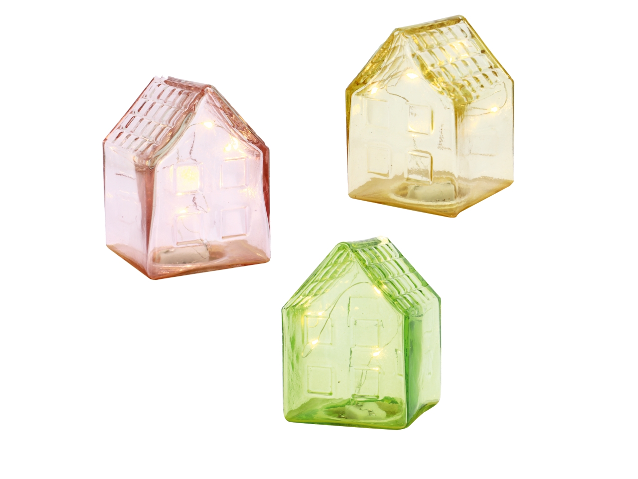 LAMPADA LED CASETTA VETRO 8X8XH.10CM 3ASS.26SA9331 LAMPADA LED CASETTA VETRO 8X8XH.10CM 3ASS.26SA9331