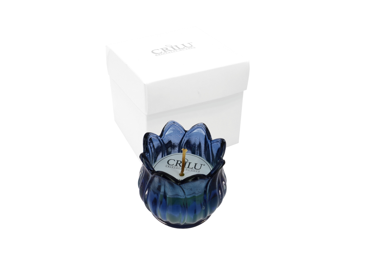 CRILU’ CANDELA TULIPANO VETRO 7X7CM BLU 26LD9252 CRILU’ CANDELA TULIPANO VETRO 7X7CM BLU 26LD9252