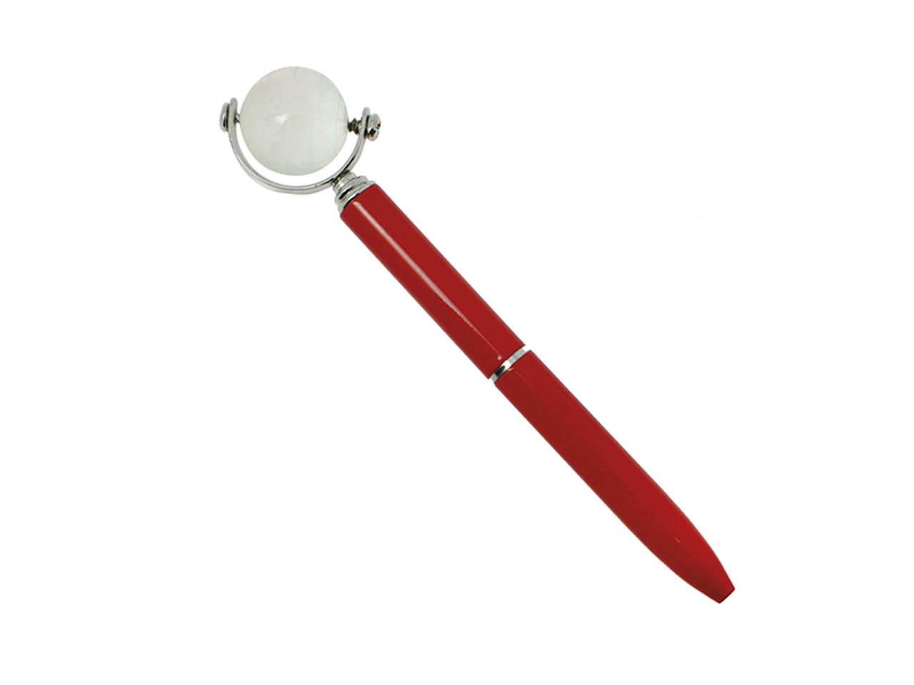 PENNA 12CM ROSSA C/MAPPAMONDO TRASPARENTE 20VZ2653