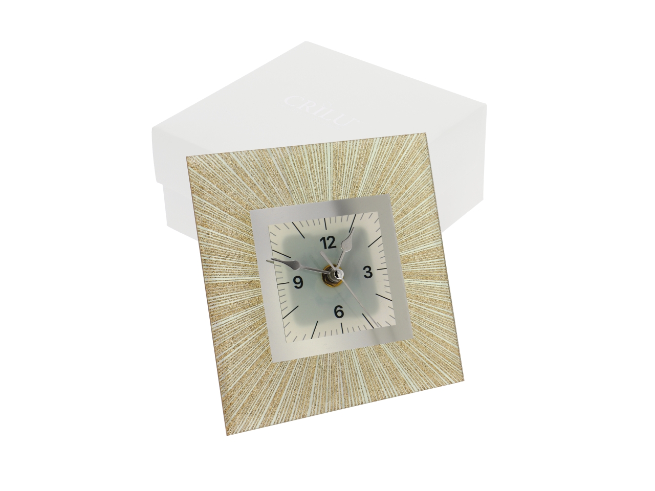 CRILU’OROLOGIO VETRO C/RAGGI 15X15CM ORO 26SL9291 CRILU’OROLOGIO VETRO C/RAGGI 15X15CM ORO 26SL9291