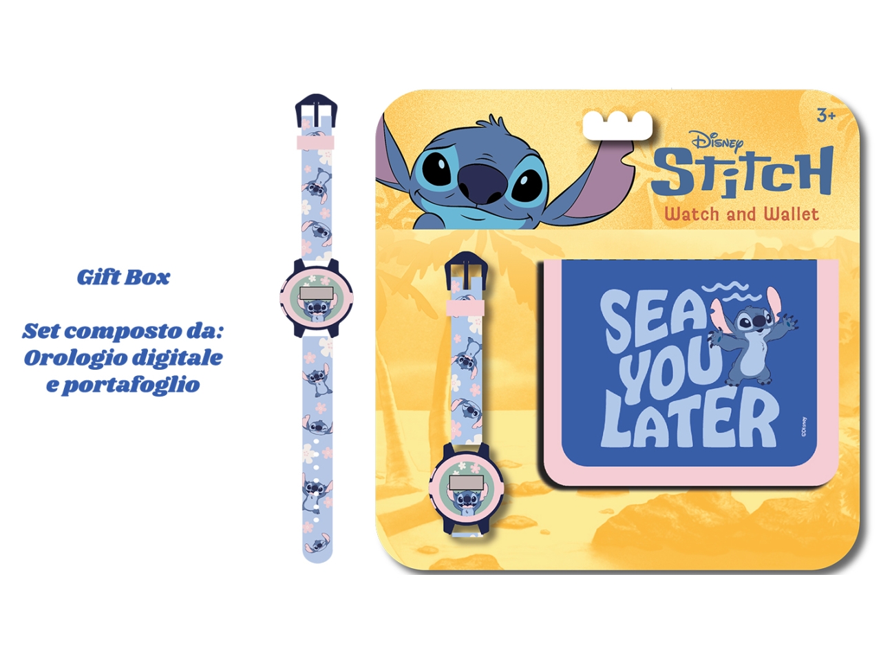 STITCH OROLOGIO DIGITALE+PORTAFOGLIO GNT01ST
