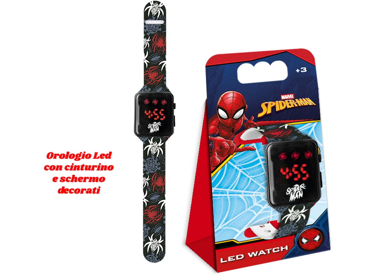 SPIDERMAN OROLOGIO LED SCHERMO DECORATO GNT36SP