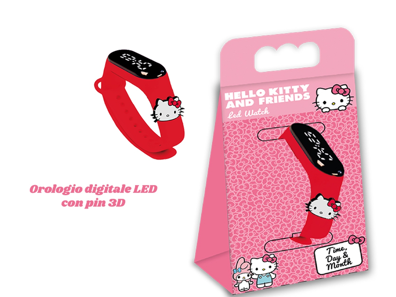 HELLO KITTY OROLOGIO DIGITALE LED PIN 3D GNT49HK