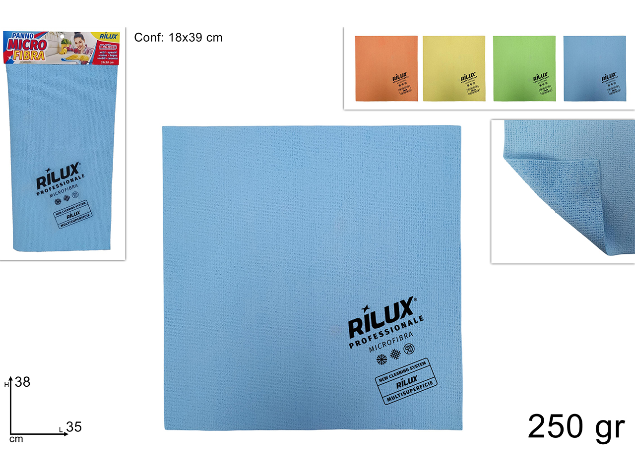 PANNO IN MICROFIBRA 250G/M2 35X38 4ASS DEV25005401 PANNO IN MICROFIBRA 250G/M2 35X38 4ASS DEV25005401