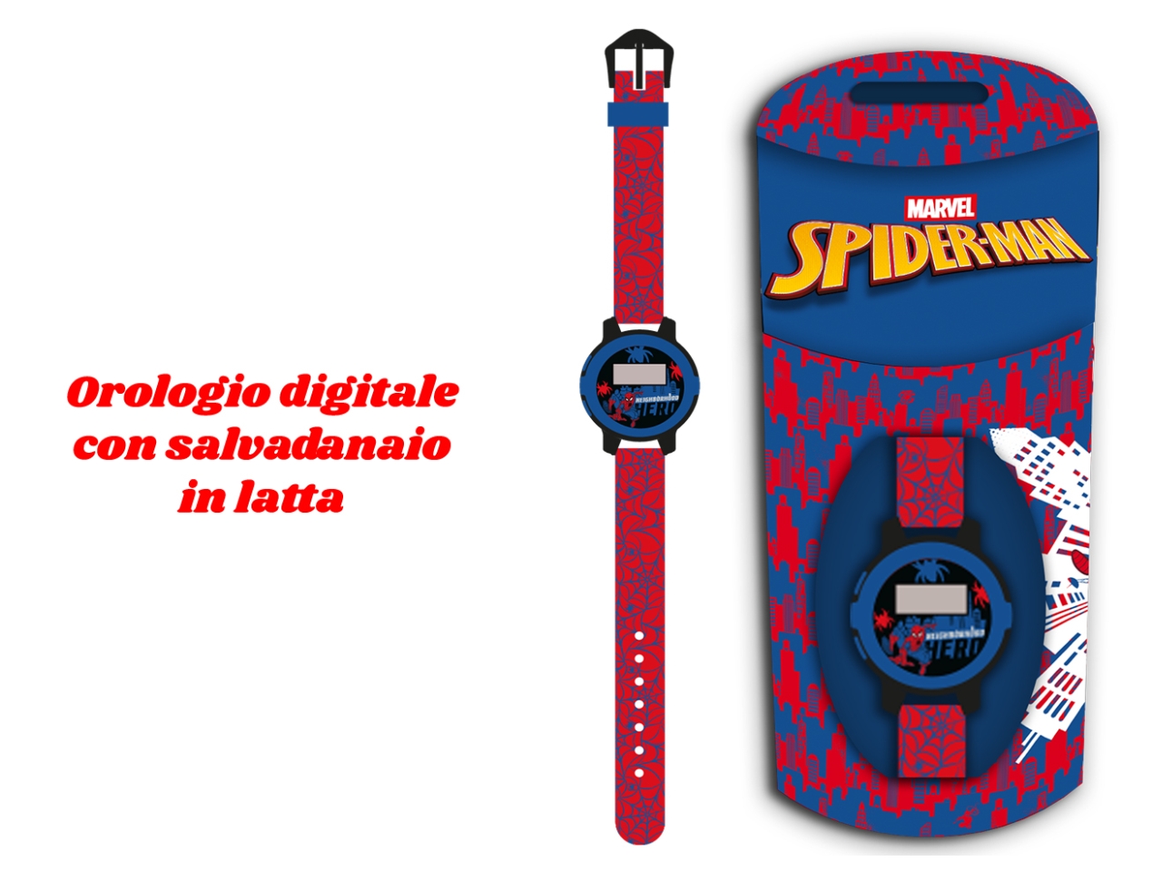 SPIDERMAN OROLOGIO DIG.+SALVADAN. LATTA GNTNE1SP