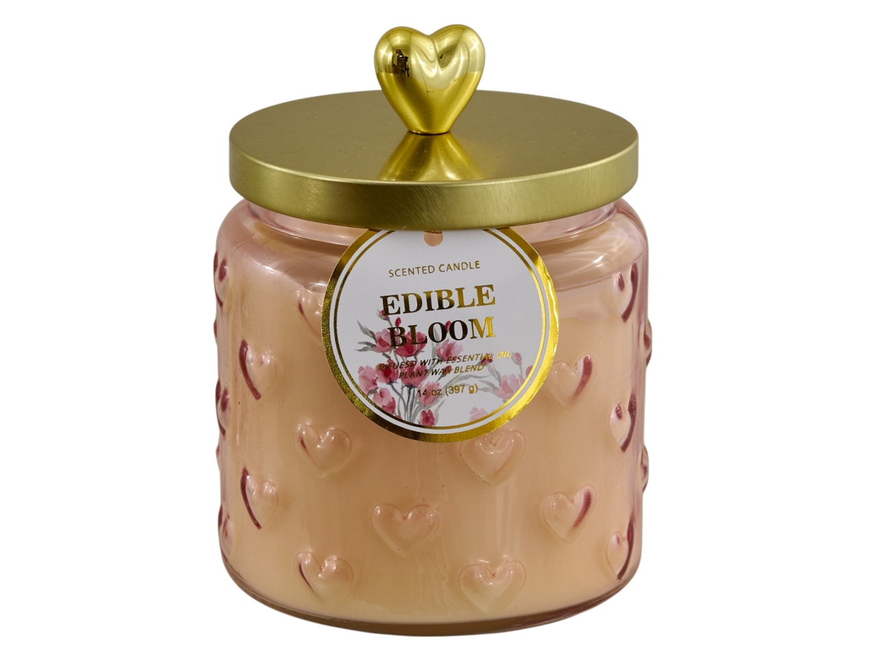 CANDELA ALTA C/COPERCHIO CUORE ROSA 1466010