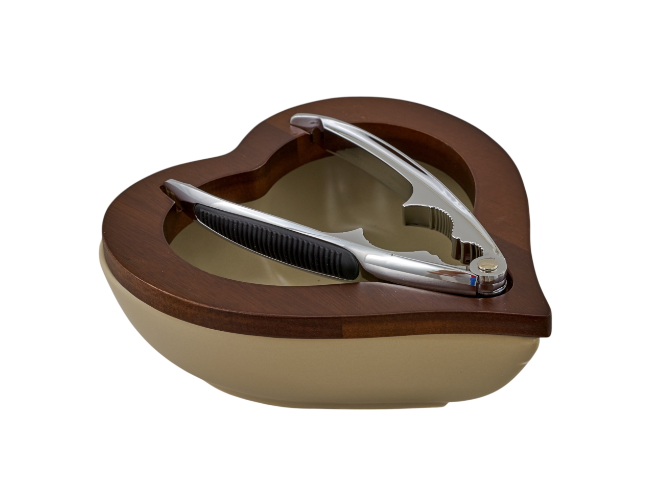 GREY CIOTOLA C/SCHIACCIAN.+BASE LEGNO 19CM 1208045