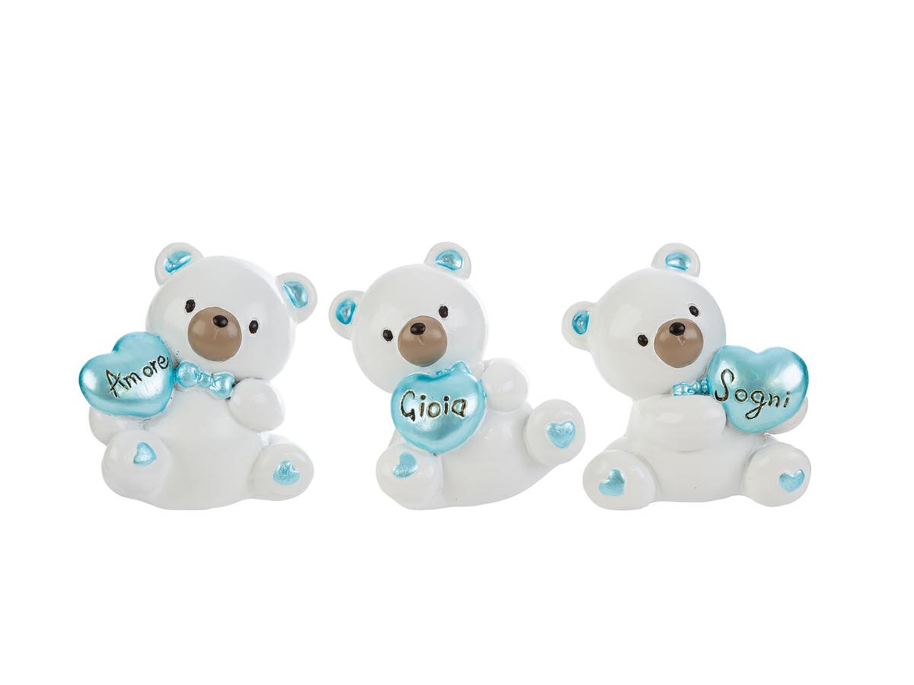 ORSETTO RESINA 4X3XH.5CM CELESTE 3ASS. 58121