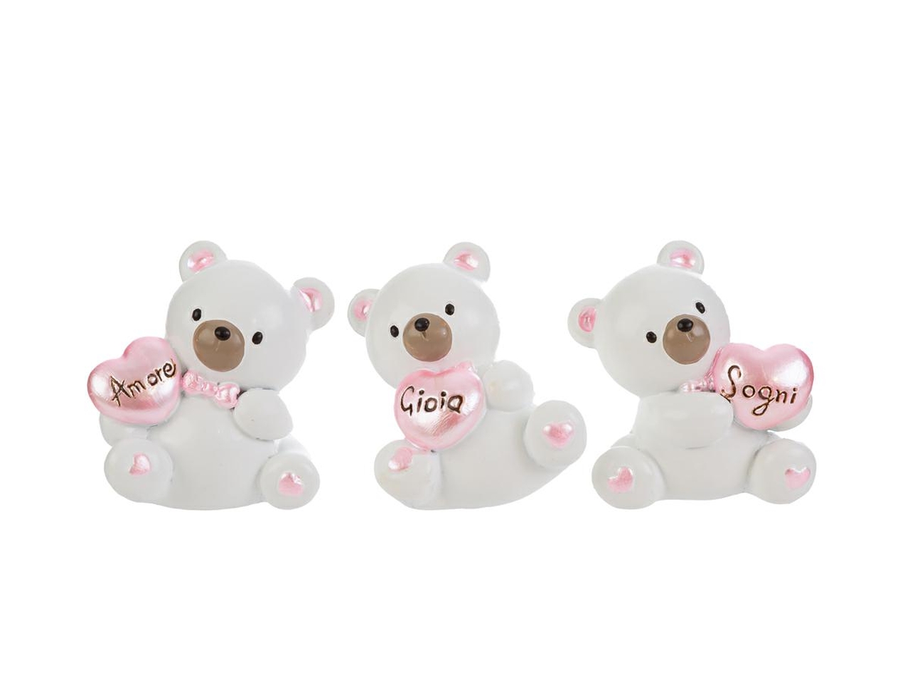 ORSETTO RESINA 4X3XH.5CM ROSA 3ASS. 58124