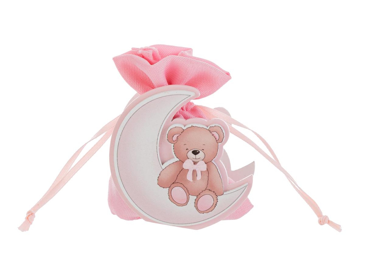 SACCHETTO C/ORSO SU LUNA 7X3,5XH.7CM ROSA 57355