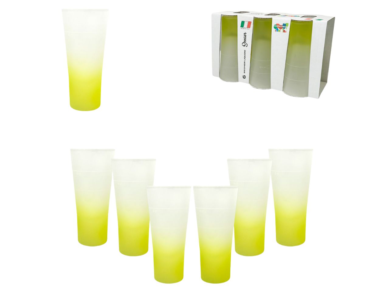 BICCHIERE LIQUORE SENIOR GIALLO 6PZ B2077/0028 BICCHIERE LIQUORE SENIOR GIALLO 6PZ B2077/0028