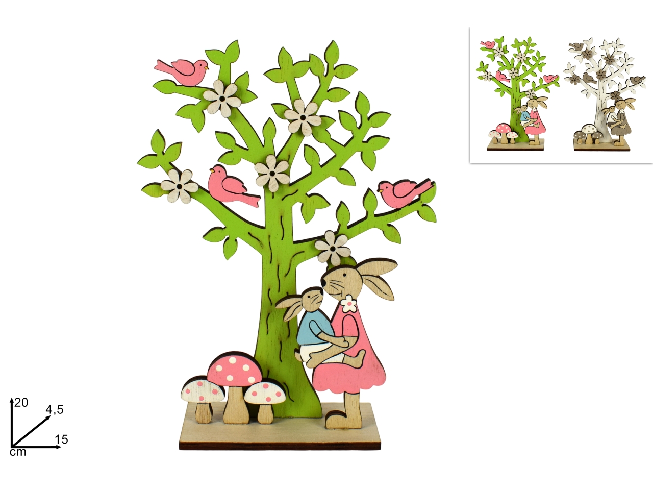 ALBERO LEGNO CON CONIGLIETTI 20CM ASS. XPA20000541 ALBERO LEGNO CON CONIGLIETTI 20CM ASS. XPA20000541