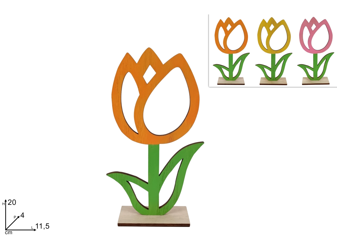 TULIPANO 20CM IN LEGNO IN 3 ASS. XPA25002421 TULIPANO 20CM IN LEGNO IN 3 ASS. XPA25002421