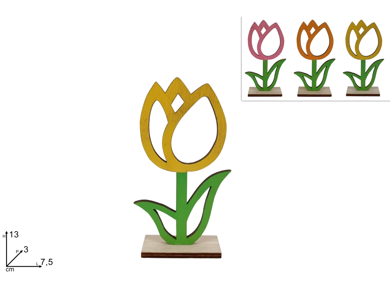 TULIPANO 13CM IN LEGNO IN 3 ASS. XPA25002411 TULIPANO 13CM IN LEGNO IN 3 ASS. XPA25002411