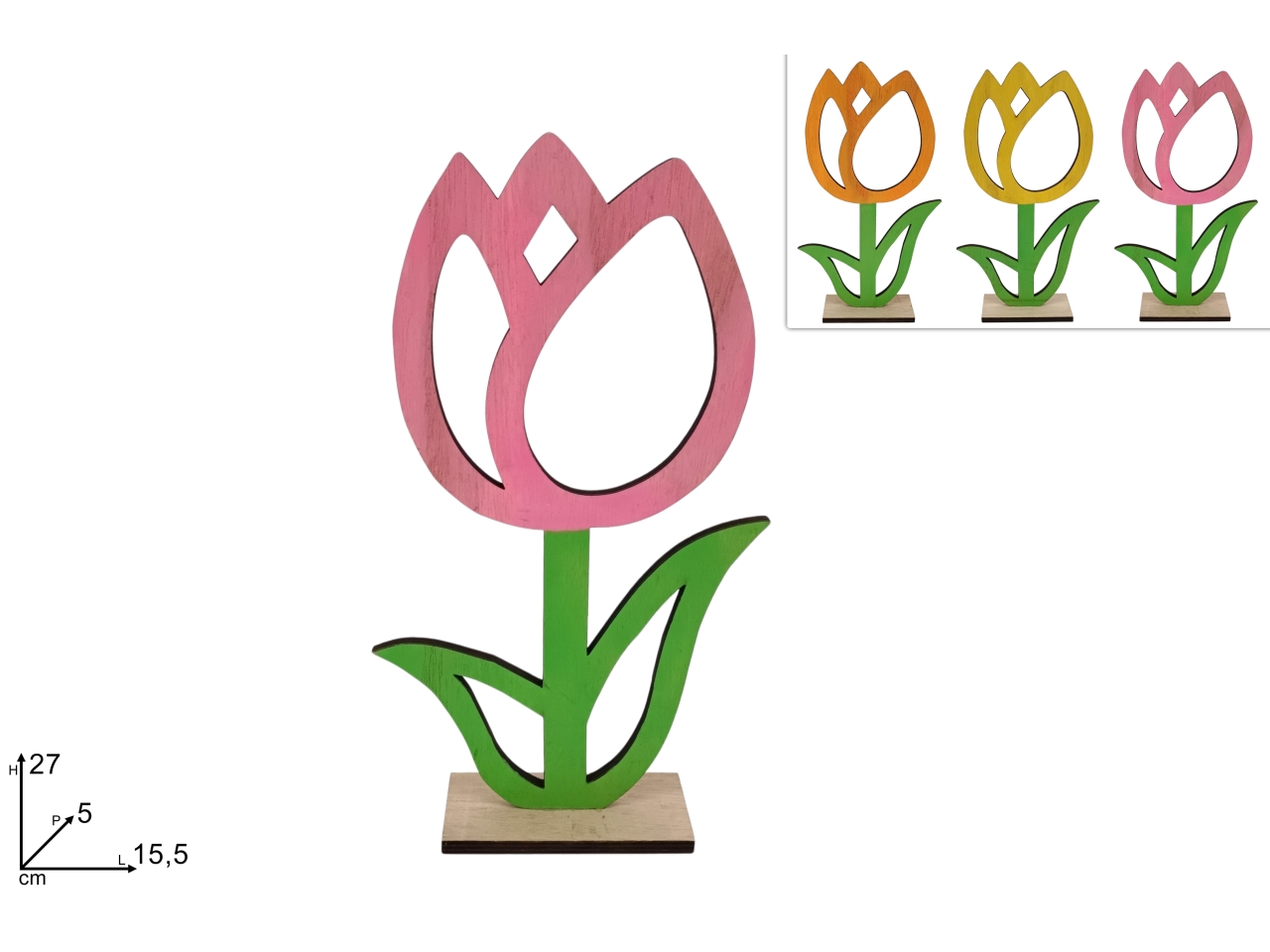 TULIPANO 27CM IN LEGNO 3 COLORI ASS. XPA25002431 TULIPANO 27CM IN LEGNO 3 COLORI ASS. XPA25002431