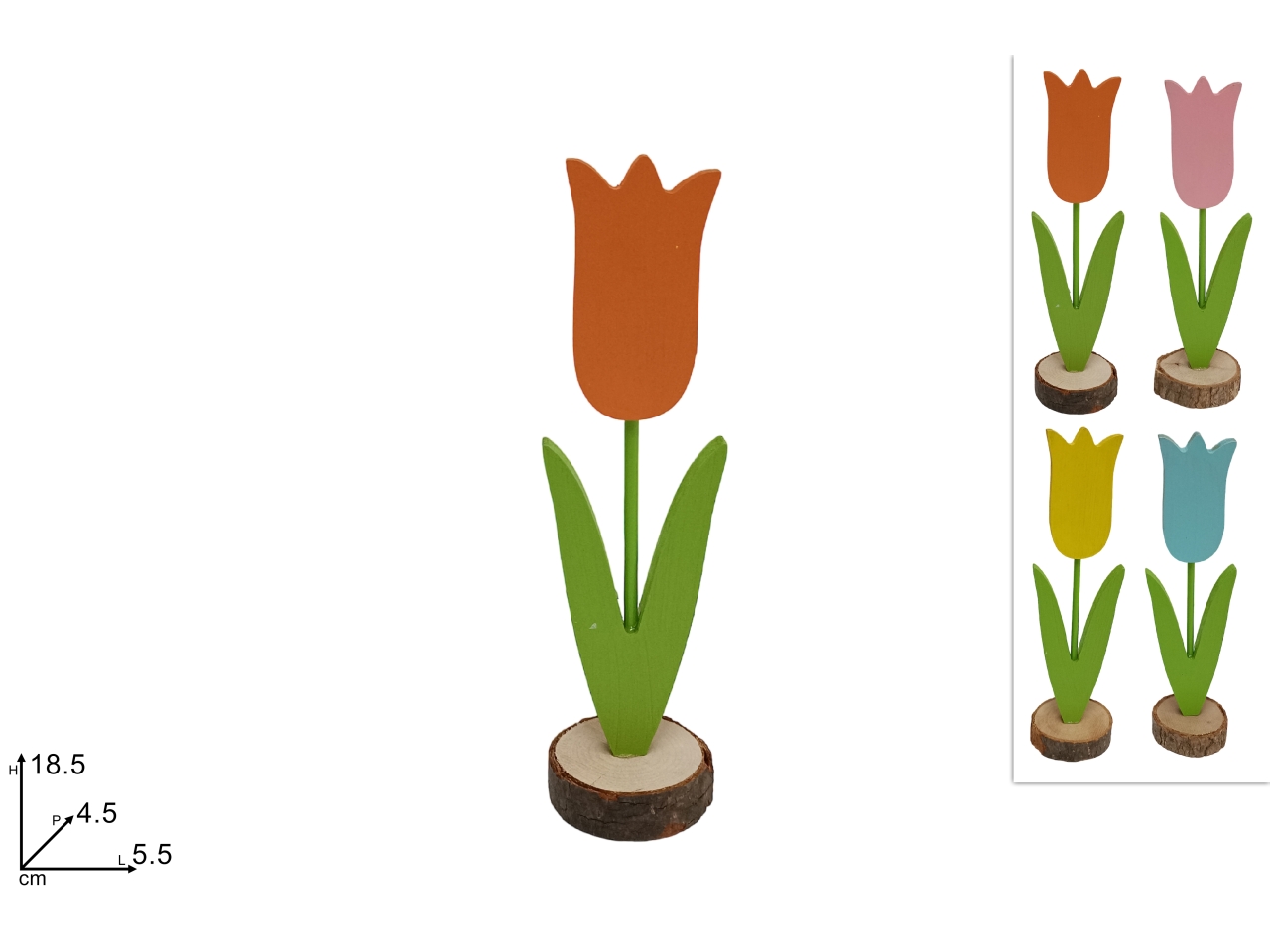 TULIPANO CON TRONCHETTO 18,5CM 4 ASS. XPA24007681