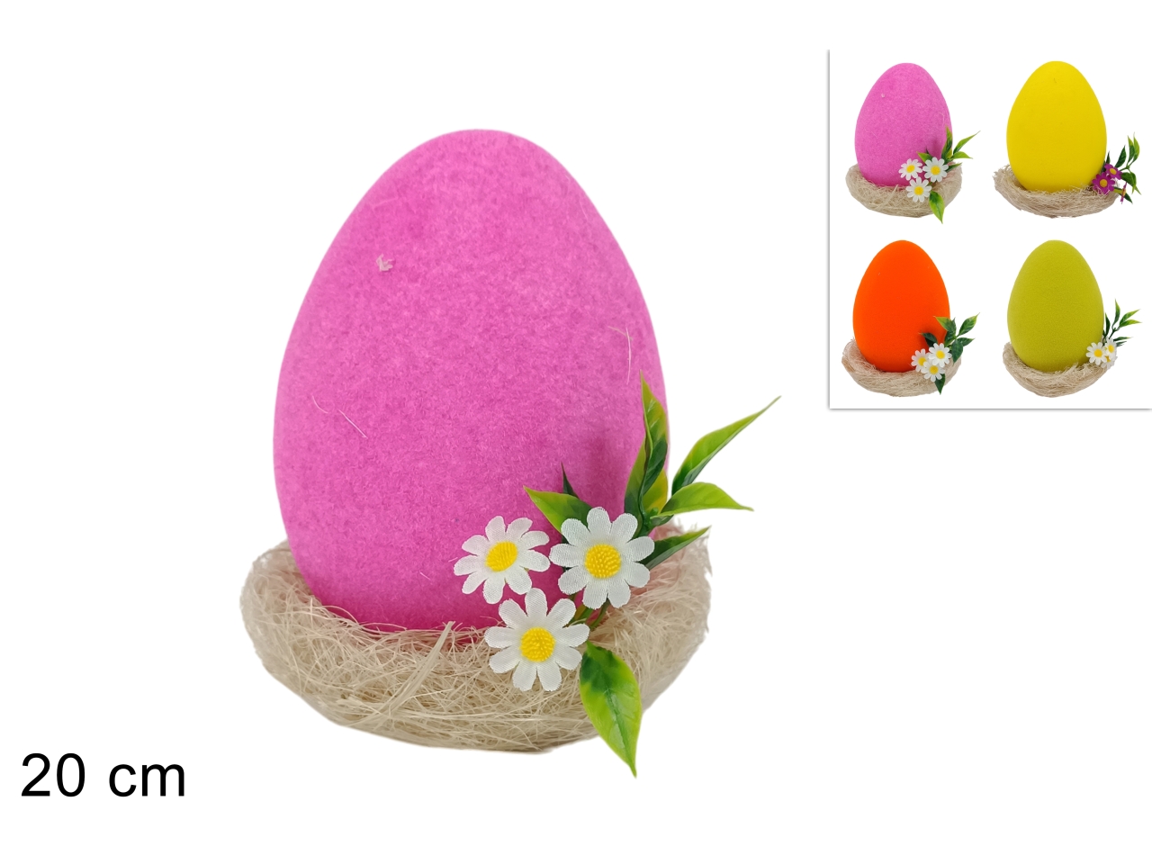NIDO CON UOVO FLOCCATO 20CM 4 ASS. XPA25006061