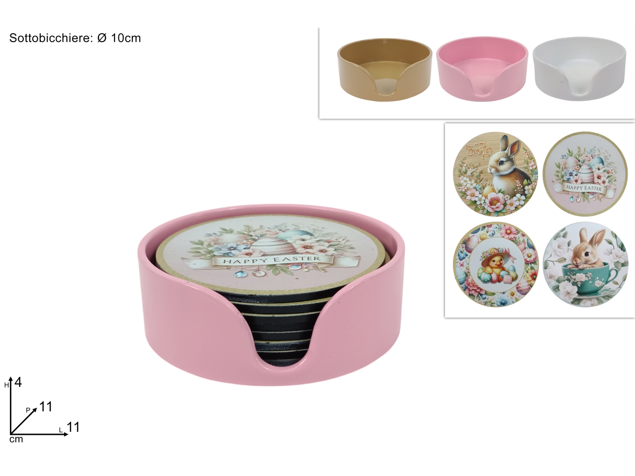 SOTTOBICCHIERI 8PZ DEC.PASQUALE 4 ASS. XPA24002281 SOTTOBICCHIERI 8PZ DEC.PASQUALE 4 ASS. XPA24002281