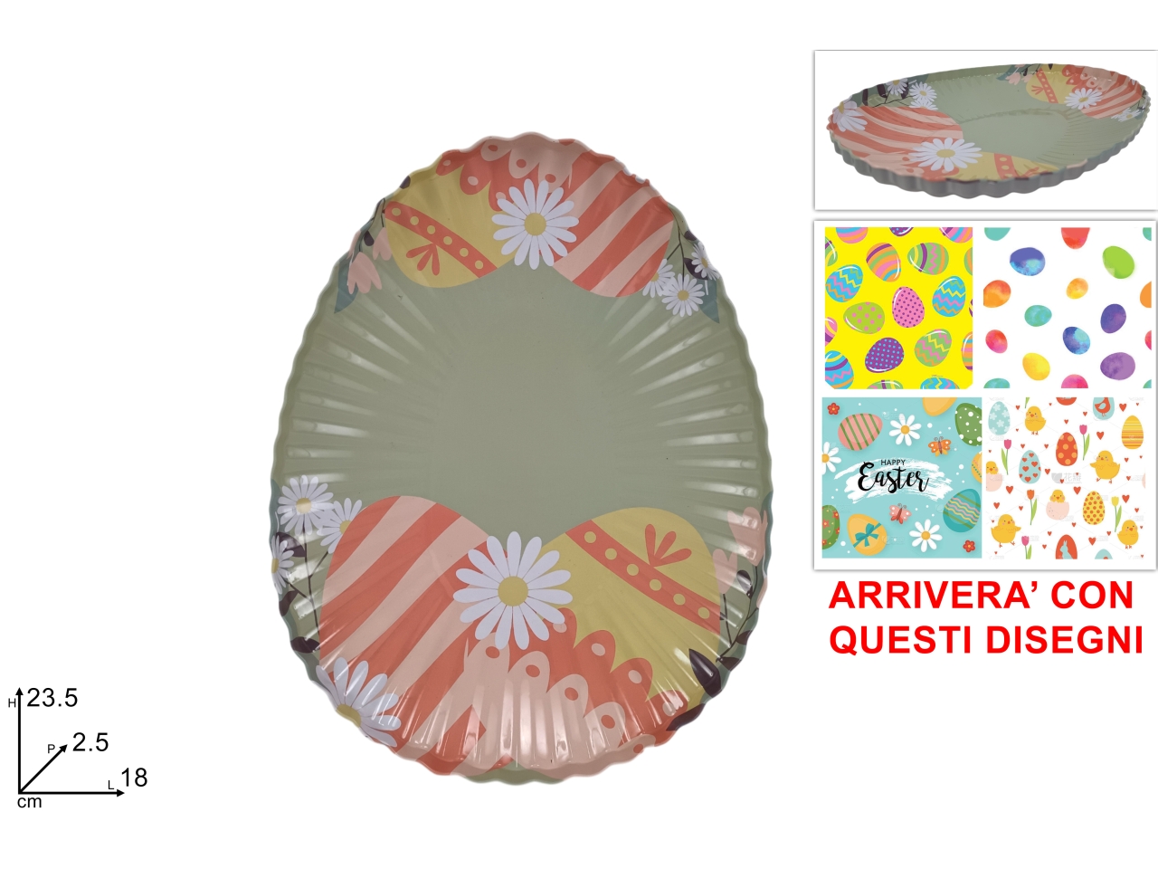 VASSOIO UOVO LATTA DECORO PASQUALE ASS XPA25006351 VASSOIO UOVO LATTA DECORO PASQUALE ASS XPA25006351