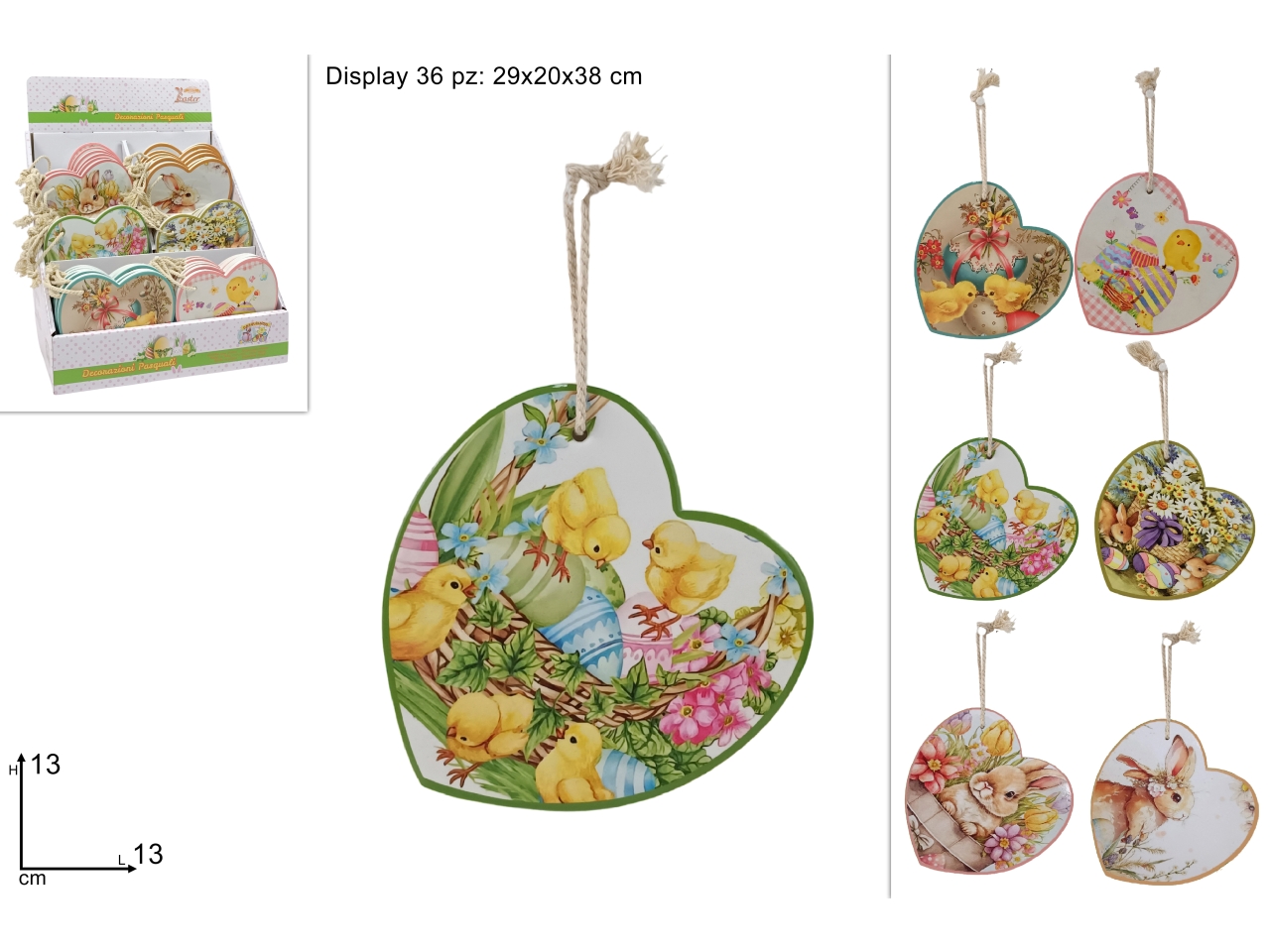 APPENDINO CUORE 13CM DEC.PASQUALI ASS. XPA24010041 APPENDINO CUORE 13CM DEC.PASQUALI ASS. XPA24010041