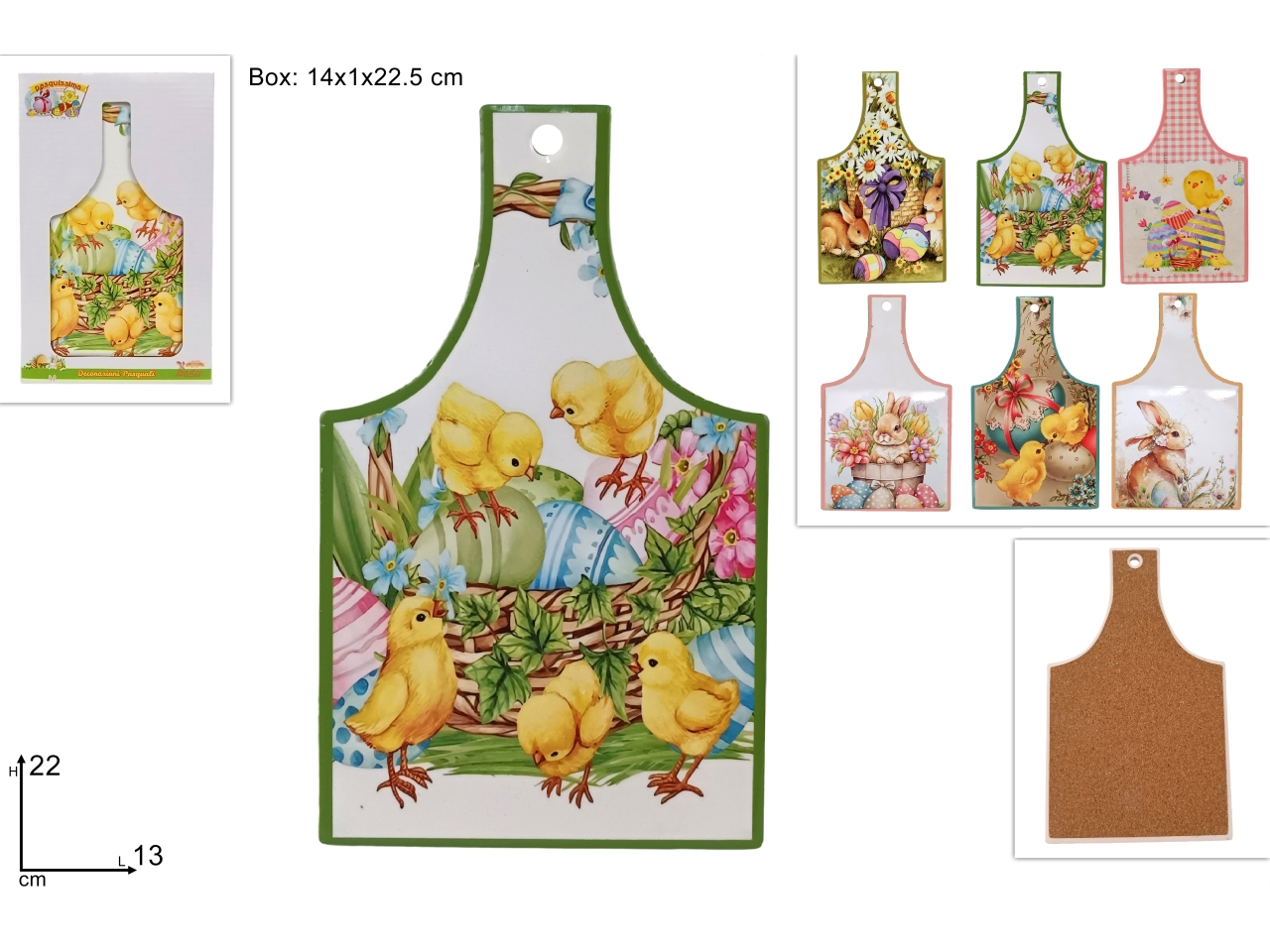 TAGLIERE 13x22CM DECORI PASQUALI ASS. XPA24010081 TAGLIERE 13x22CM DECORI PASQUALI ASS. XPA24010081