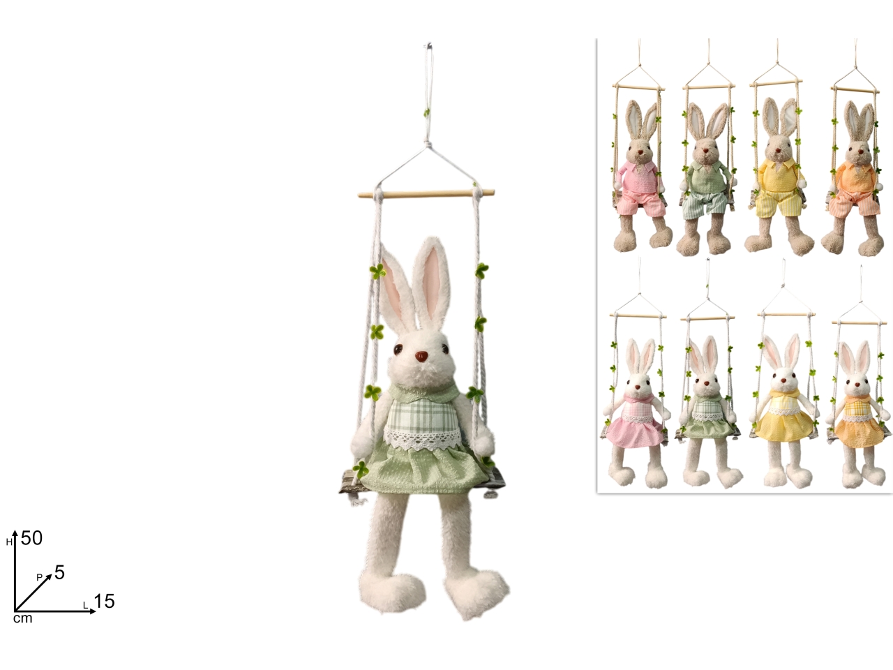 CONIGLIO PELLICCIA 50CM ALTALENA 2ASS. XPA24006391