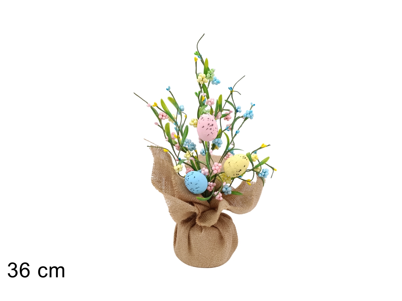 PIANTA 36CM CON UOVA E BACCHE COLORATE XPA25008131