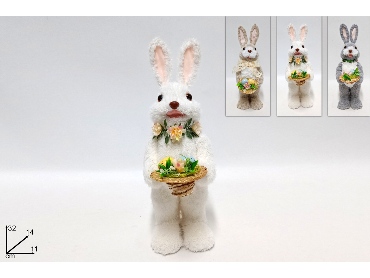 CONIGLIO CON CAPPELLO DEC. 32CM 3 ASS. XPA23005111