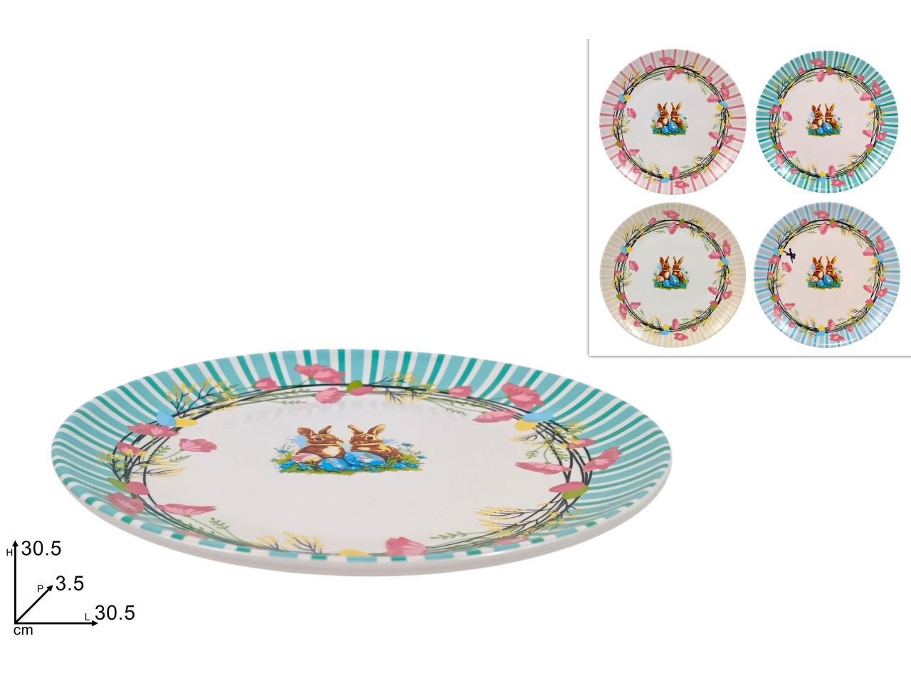 PIATTO CERAMICA 30,5CM DEC.PASQUA 4ASS.XPA25005751