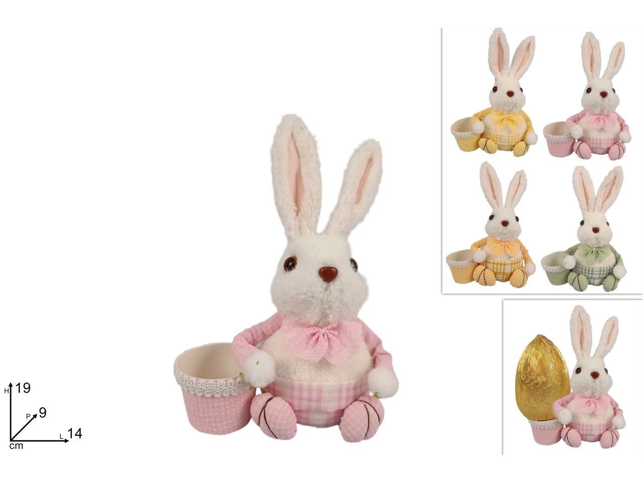CONIGLIO PELLICCIA 19CM C/CESTO 4 ASS. XPA24006351