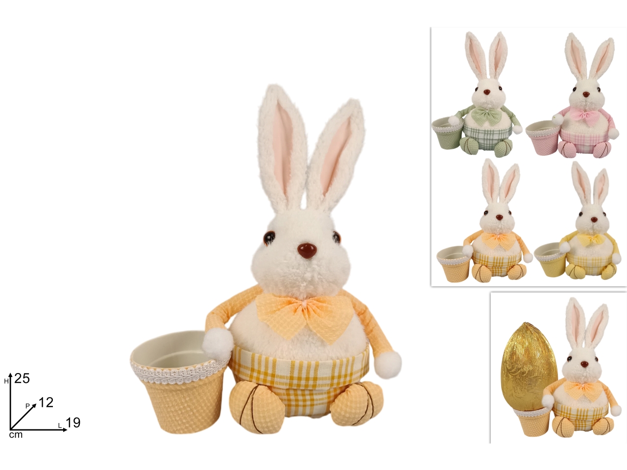 CONIGLIO PELLICCIA 25CM C/CESTO 4 ASS. XPA24006341